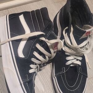 Vans Black and White High-Top Sneakers Women 9 OR Men 7.5